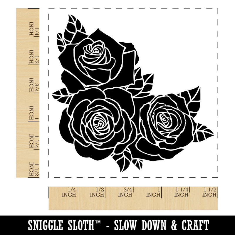 Roses Corner Frame Border Self-Inking Rubber Stamp Ink Stamper