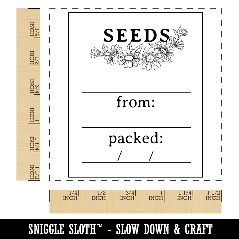 Decorative Seed Packet for Flowers Vegetables Fruit Fill-in Self-Inking Rubber Stamp Ink Stamper