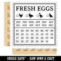 Fresh Eggs Check the Box Calendar Label Chicken Duck Goose Quail Self-Inking Rubber Stamp Ink Stamper