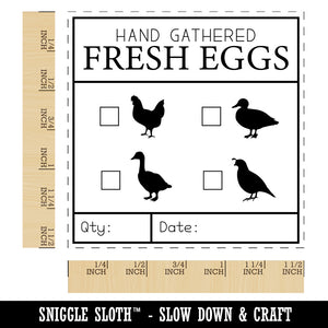 Fresh Eggs Check the Box Label Chicken Duck Goose Quail Self-Inking Rubber Stamp Ink Stamper