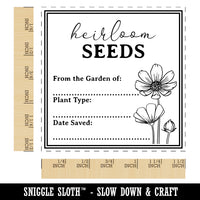 Heirloom Seed Packet Label for Flowers Vegetable Fruits Self-Inking Rubber Stamp Ink Stamper
