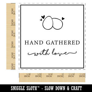 Sweet Hand Gathered with Love Chicken Goose Duck Quail Eggs Self-Inking Rubber Stamp Ink Stamper