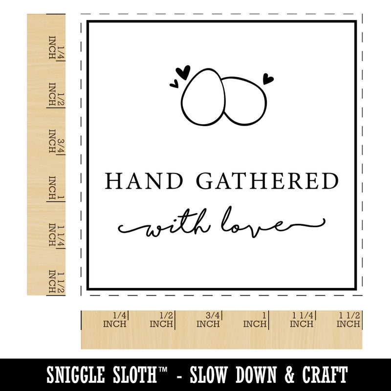 Sweet Hand Gathered with Love Chicken Goose Duck Quail Eggs Self-Inking Rubber Stamp Ink Stamper