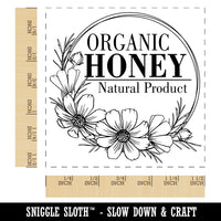 Organic Honey Natural Product with Cosmos Flowers Self-Inking Rubber Stamp Ink Stamper