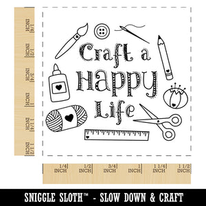 Craft a Happy Life Crafting Sewing Self-Inking Rubber Stamp Ink Stamper