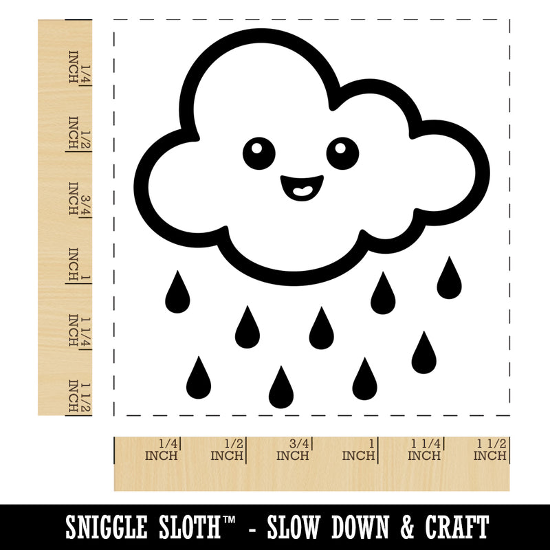 Cute Kawaii Rain Cloud Raining Self-Inking Rubber Stamp Ink Stamper