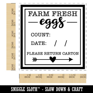 Farm Fresh Eggs Label with Count Date Self-Inking Rubber Stamp Ink Stamper