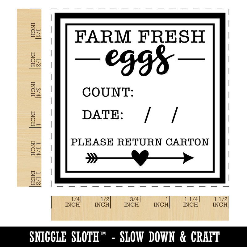 Farm Fresh Eggs Label with Count Date Self-Inking Rubber Stamp Ink Stamper