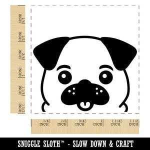 Peeking Pug Dog Self-Inking Rubber Stamp Ink Stamper