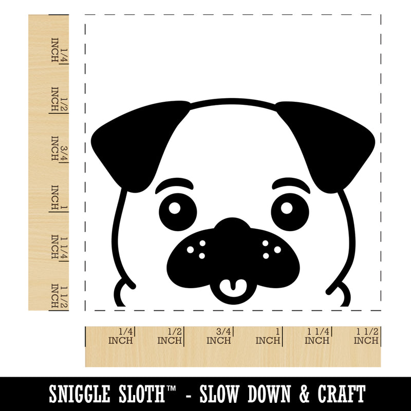 Peeking Pug Dog Self-Inking Rubber Stamp Ink Stamper
