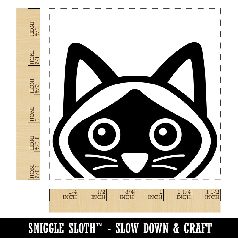 Peeking Siamese Cat Self-Inking Rubber Stamp Ink Stamper