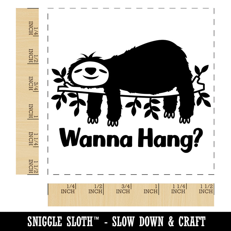 Sloth Wanna Hang Self-Inking Rubber Stamp Ink Stamper