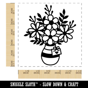 Vase with Bouquet of Flowers Self-Inking Rubber Stamp Ink Stamper