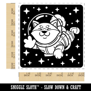 Akita Dog Astronaut Floating in Space Self-Inking Rubber Stamp Ink Stamper