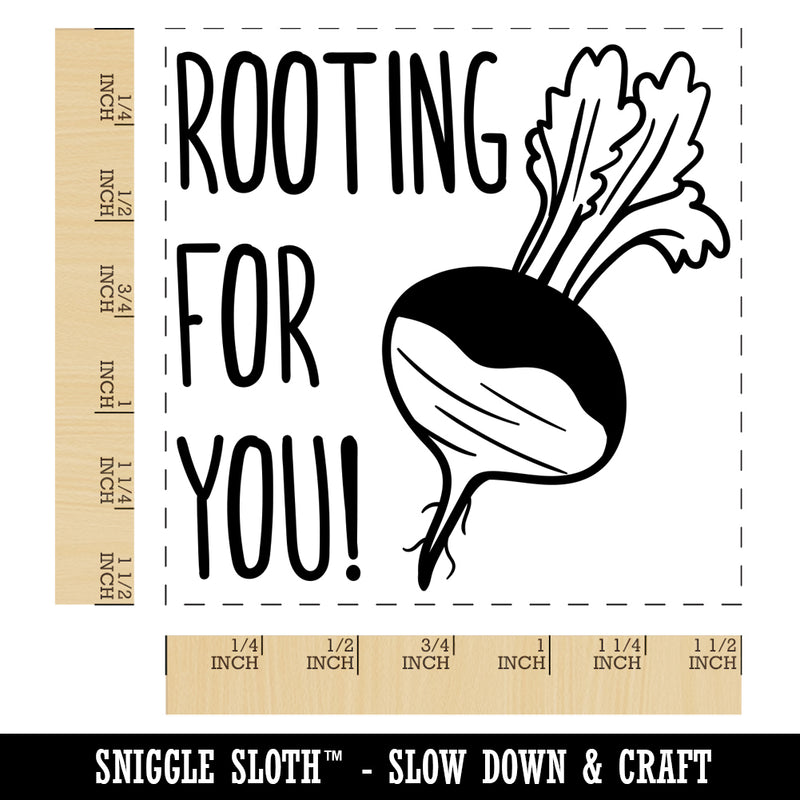 Rooting for You Motivational Quote Turnip Pun Self-Inking Rubber Stamp Ink Stamper