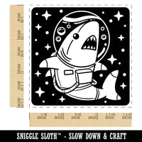 Shark Astronaut Floating in Space Self-Inking Rubber Stamp Ink Stamper