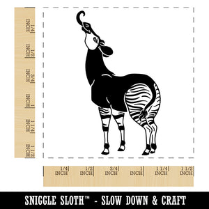 Silly Okapi Sticking Tongue Out Zebra Giraffe Self-Inking Rubber Stamp Ink Stamper