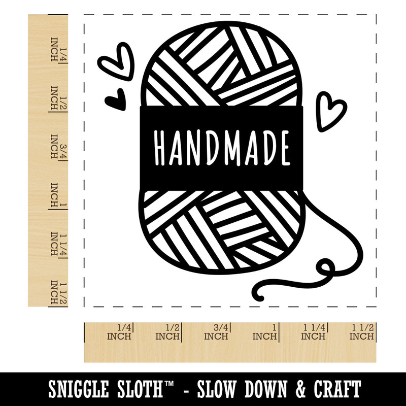 Cute and Sweet Handmade Skein of Yarn Knitting Crocheting Self-Inking Rubber Stamp Ink Stamper