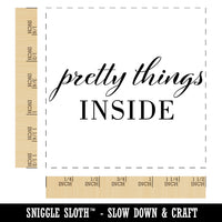 Elegant Pretty Things Inside Small Business Label Self-Inking Rubber Stamp Ink Stamper