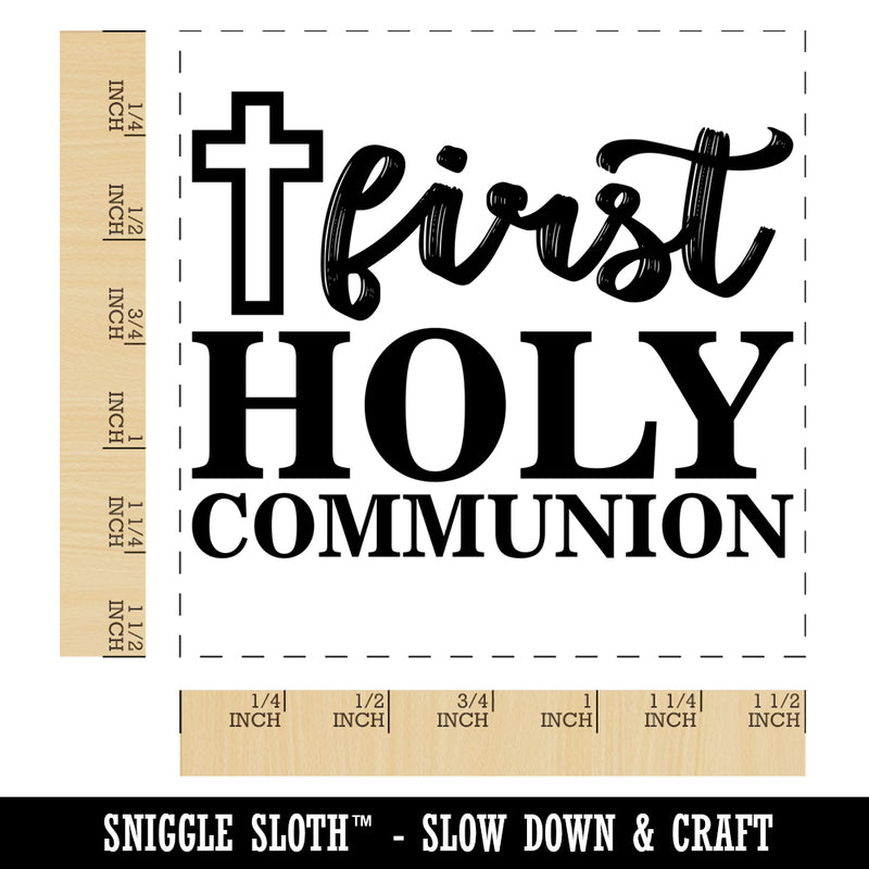 First Holy Communion with Cross Self-Inking Rubber Stamp Ink Stamper