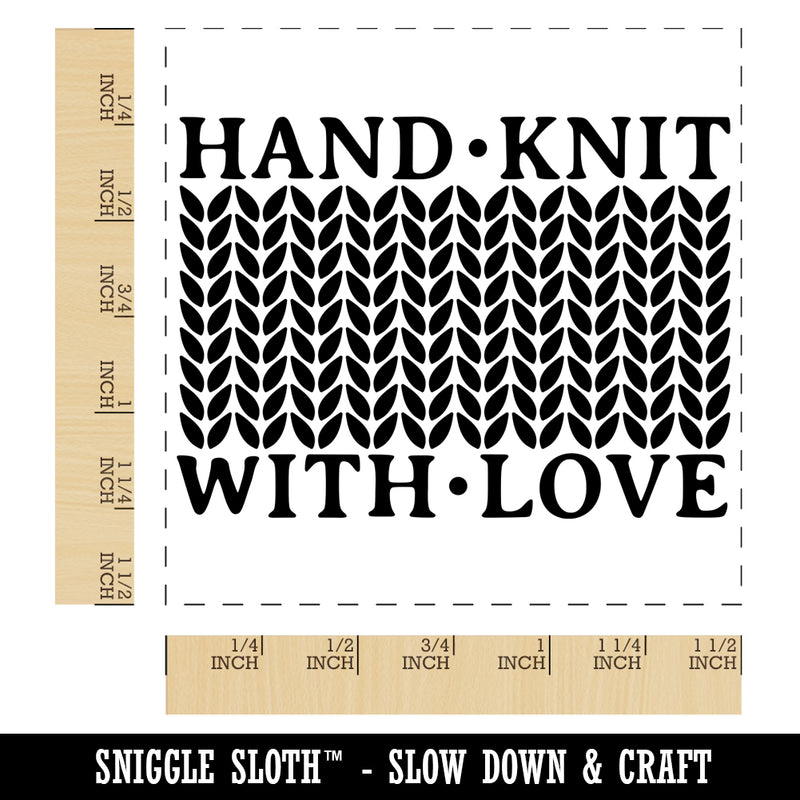 Hand Knit with Love Knitted Yarn Self-Inking Rubber Stamp Ink Stamper