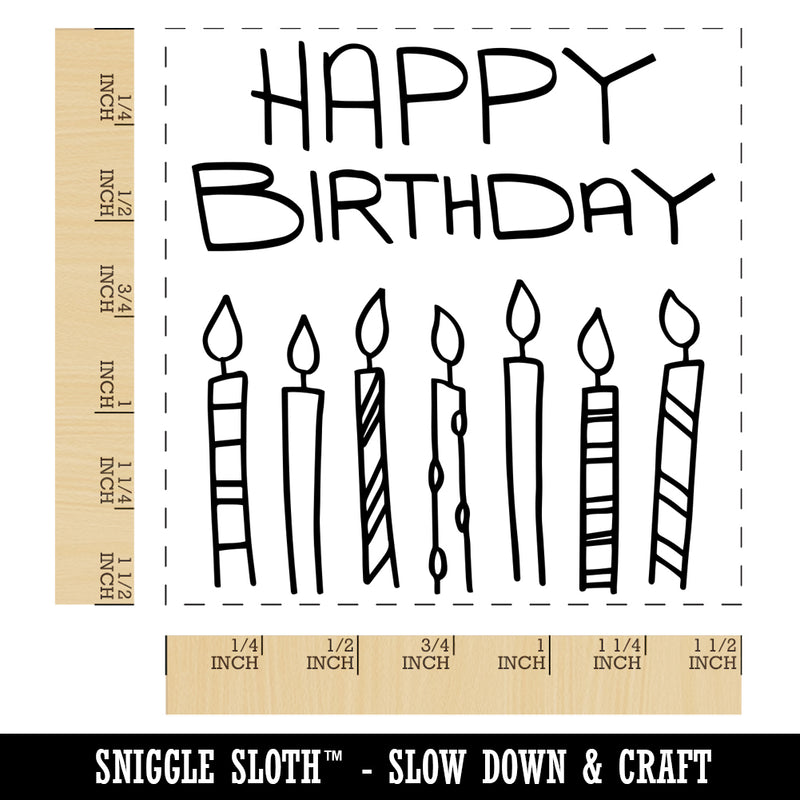 Happy Birthday Candles Fun Celebration Self-Inking Rubber Stamp Ink Stamper