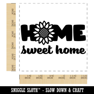 Home Sweet Home Cute Summer Sunflower Self-Inking Rubber Stamp Ink Stamper