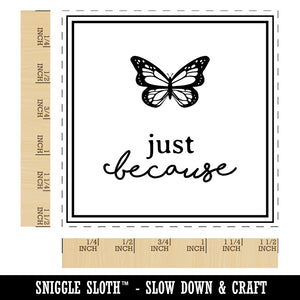 Just Because Cute Monarch Butterfly Self-Inking Rubber Stamp Ink Stamper