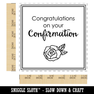 Sweet Rose Congratulations on Your Confirmation Christian Catholic Self-Inking Rubber Stamp Ink Stamper