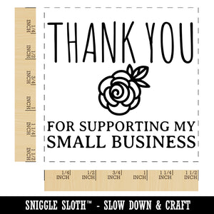 Thank You for Supporting My Small Business Sweet Rose Self-Inking Rubber Stamp Ink Stamper