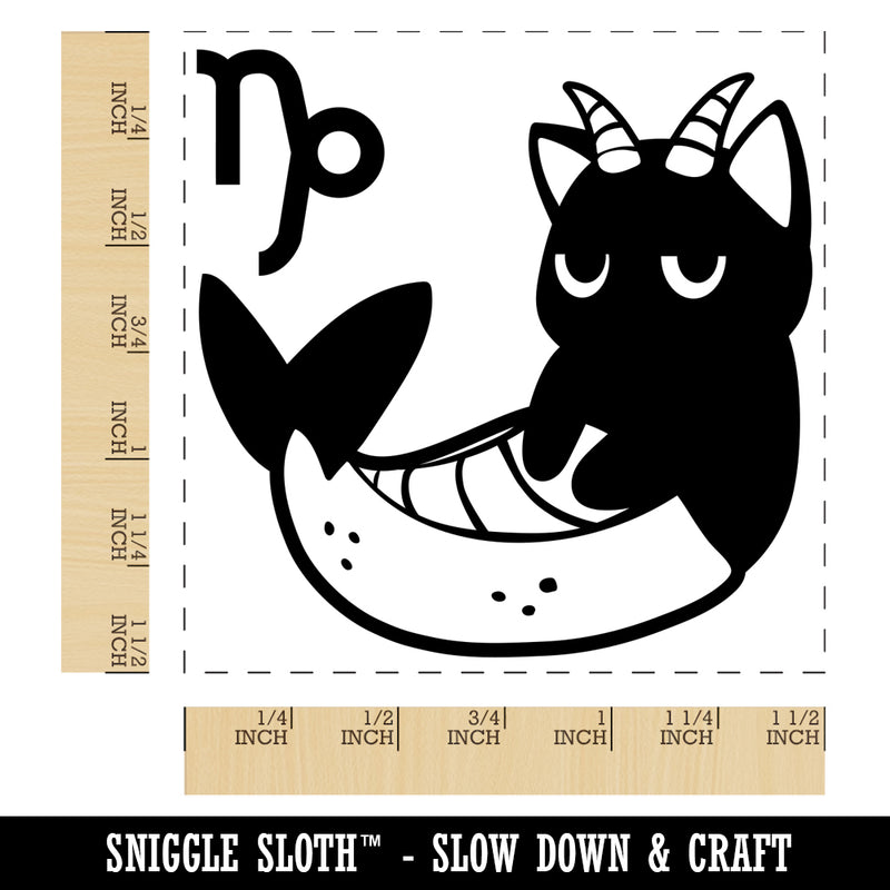 Astrological Cat Capricorn Horoscope Zodiac Sign Self-Inking Rubber Stamp Ink Stamper