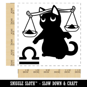 Astrological Cat Libra Horoscope Zodiac Sign Self-Inking Rubber Stamp Ink Stamper