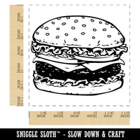 Delicious Hamburger Cheeseburger American Fast Food Self-Inking Rubber Stamp Ink Stamper