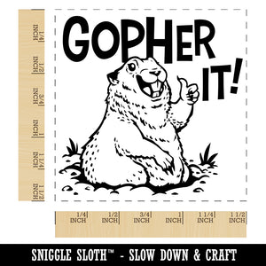 Go For It Inspirational and Encouraging Gopher Self-Inking Rubber Stamp Ink Stamper