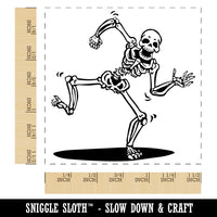 Happy Spooky Dancing Skeleton Bones Self-Inking Rubber Stamp Ink Stamper