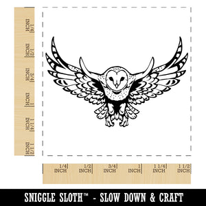 Majestic Barn Owl Flying Self-Inking Rubber Stamp Ink Stamper