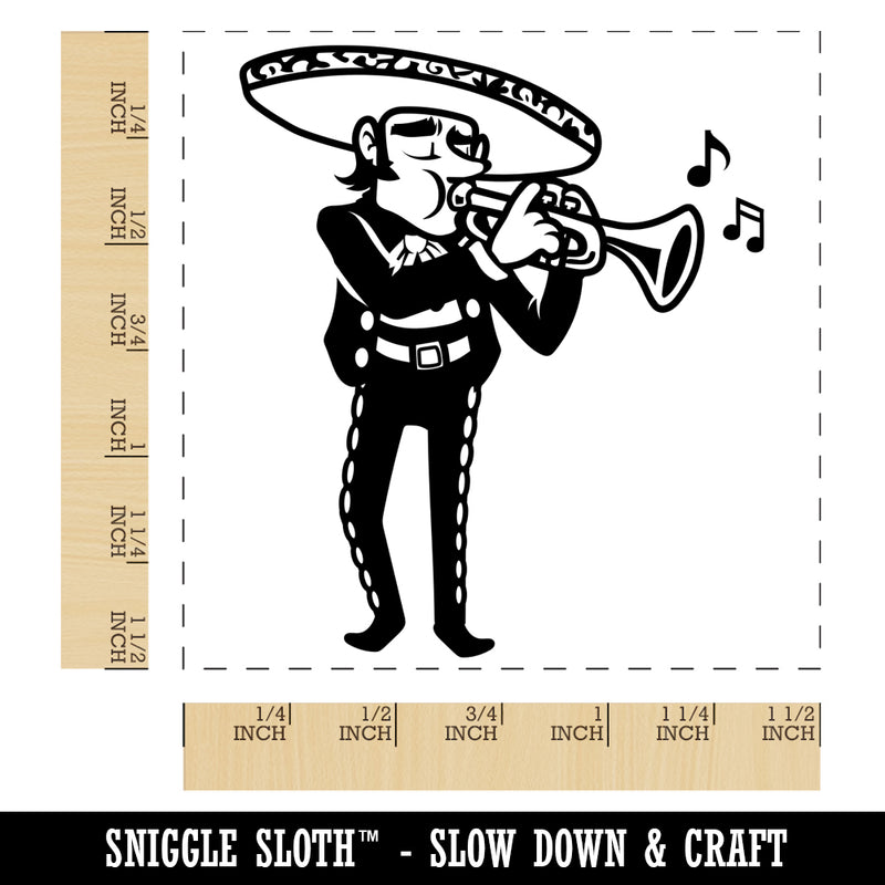 Mariachi Band Man with Spanish Trumpet Self-Inking Rubber Stamp Ink Stamper