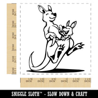 Mother Kangaroo with Baby Joey in Pouch Self-Inking Rubber Stamp Ink Stamper