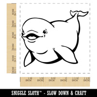 Smiling Beluga Whale Self-Inking Rubber Stamp Ink Stamper