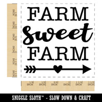 Farm Sweet Farm with Arrow and Heart Self-Inking Rubber Stamp Ink Stamper