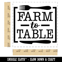 Farm to Table with Fork and Knife Self-Inking Rubber Stamp Ink Stamper