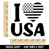 I Heart Flag USA Patriotic Fourth of July Self-Inking Rubber Stamp Ink Stamper