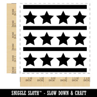 Stars and Stripes Pattern USA Patriotic Self-Inking Rubber Stamp Ink Stamper