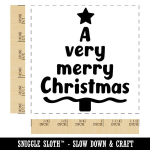 A Very Merry Christmas Tree Self-Inking Rubber Stamp Ink Stamper