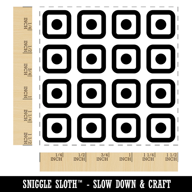 Circle in Square Pattern Self-Inking Rubber Stamp Ink Stamper