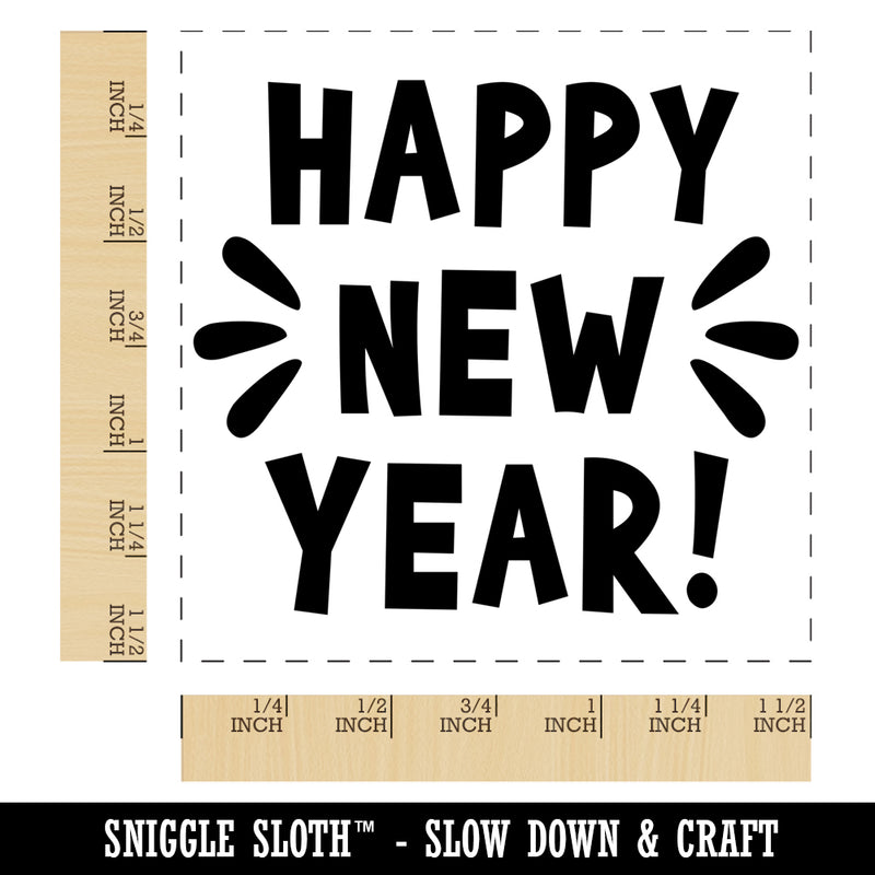 Happy New Year Self-Inking Rubber Stamp Ink Stamper