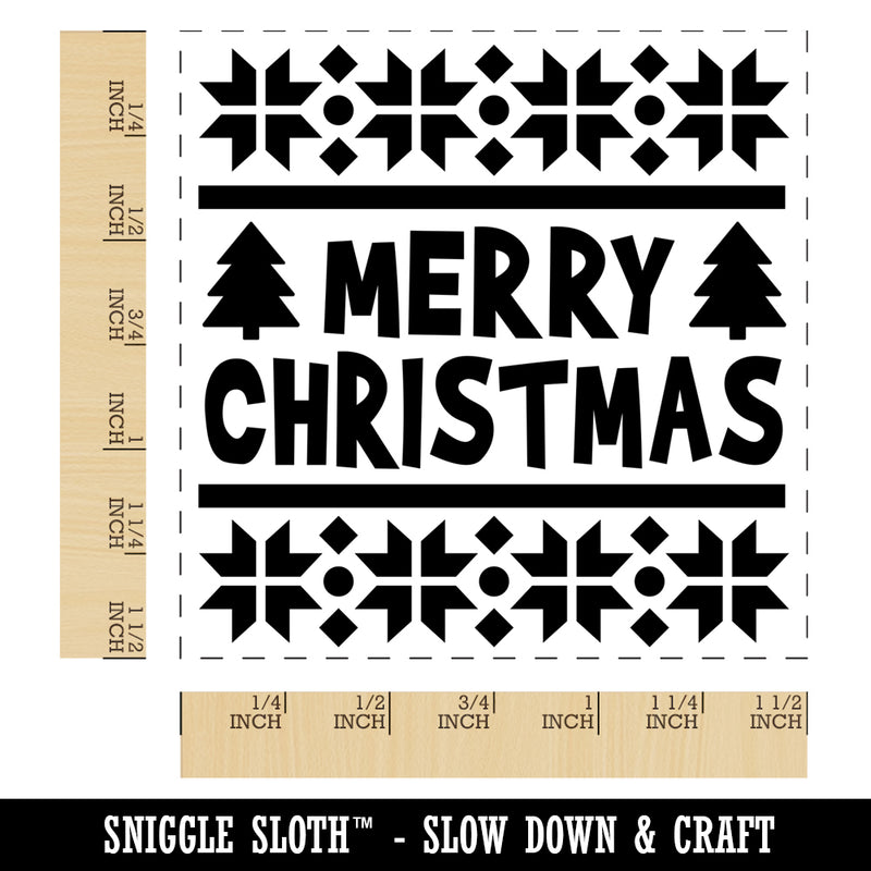 Merry Christmas Sweater Style Self-Inking Rubber Stamp Ink Stamper