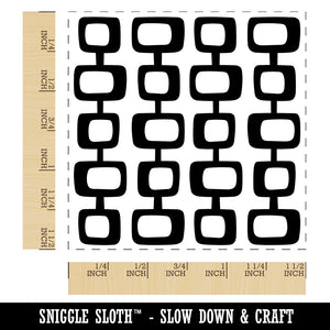 Retro Mid Century Square Pattern Self-Inking Rubber Stamp Ink Stamper