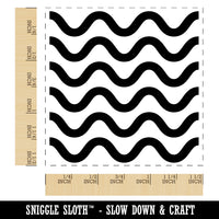 Wavy Line Pattern Self-Inking Rubber Stamp Ink Stamper