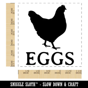 Eggs Text with Chicken Farm Self-Inking Rubber Stamp Ink Stamper